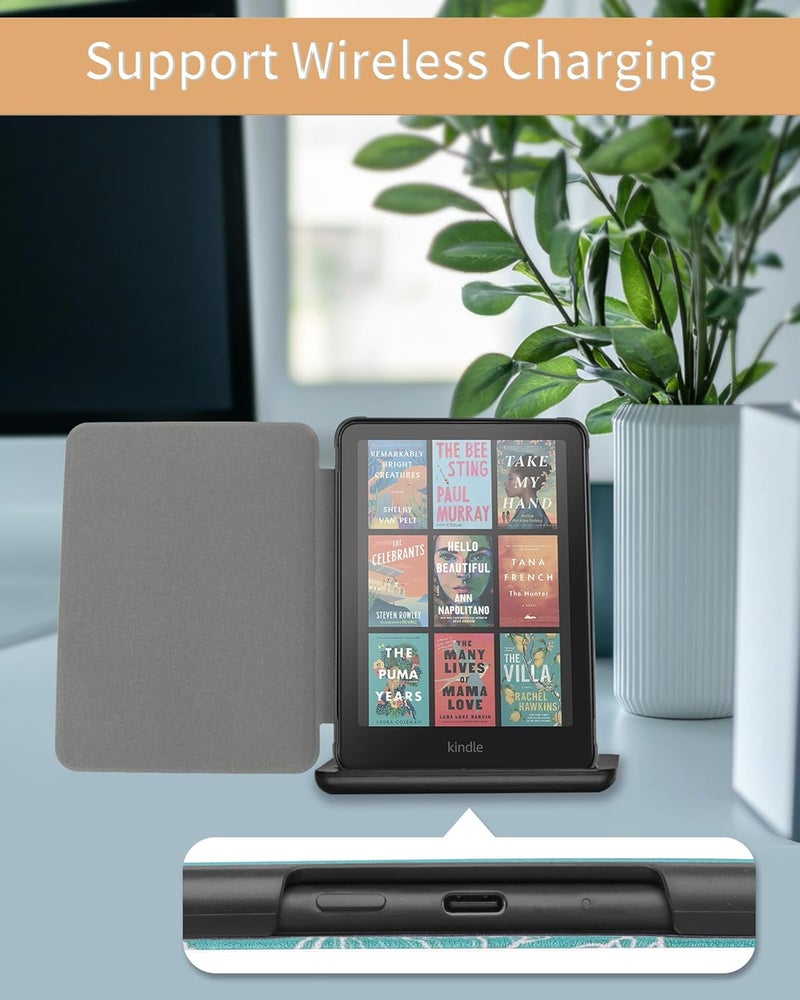 WALNEW Case for 7" All-New Kindle Paperwhite 12th Gen 2024 and Kindle Colorsoft Signature Edition, Premium PU Leather Protective Cover for Kindle Paperwhite with Auto Wake/Sleep (Black2) - Image 5